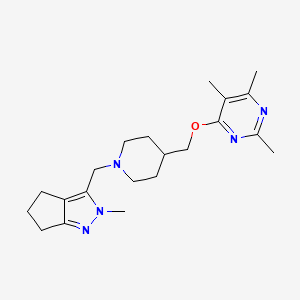 2,4,5-trimethyl-6-{[1-({2-methyl-2H,4H,5H,6H-cyclopenta[c]pyrazol-3-yl}methyl)piperidin-4-yl]methoxy}pyrimidine