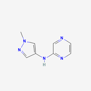 molecular formula C8H9N5 B12239005 N-(1-methyl-1H-pyrazol-4-yl)pyrazin-2-amine 