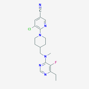 5-Chloro-6-(4-{[(6-ethyl-5-fluoropyrimidin-4-yl)(methyl)amino]methyl}piperidin-1-yl)pyridine-3-carbonitrile