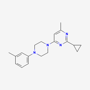 molecular formula C19H24N4 B12239023 2-Cyclopropyl-4-methyl-6-[4-(3-methylphenyl)piperazin-1-yl]pyrimidine 