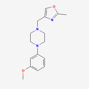 molecular formula C16H21N3O2 B12239036 1-(3-Methoxyphenyl)-4-[(2-methyl-1,3-oxazol-4-yl)methyl]piperazine 