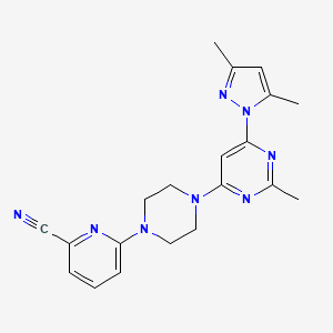 6-{4-[6-(3,5-dimethyl-1H-pyrazol-1-yl)-2-methylpyrimidin-4-yl]piperazin-1-yl}pyridine-2-carbonitrile