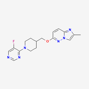 molecular formula C17H19FN6O B12239042 5-Fluoro-4-{4-[({2-methylimidazo[1,2-b]pyridazin-6-yl}oxy)methyl]piperidin-1-yl}pyrimidine 