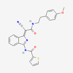 molecular formula C25H20N4O3S B1223907 N-[(3Z)-3-[1-cyano-2-[2-(4-methoxyphenyl)ethylamino]-2-oxoethylidene]isoindol-1-yl]thiophene-2-carboxamide 