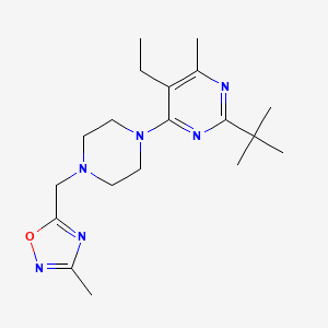 2-Tert-butyl-5-ethyl-4-methyl-6-{4-[(3-methyl-1,2,4-oxadiazol-5-yl)methyl]piperazin-1-yl}pyrimidine