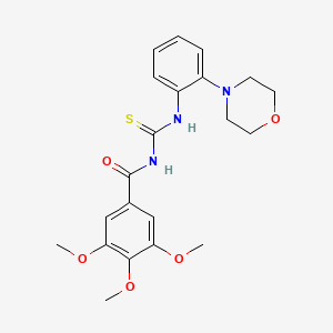 molecular formula C21H25N3O5S B1223913 3,4,5-trimethoxy-N-[[2-(4-morpholinyl)anilino]-sulfanylidenemethyl]benzamide 