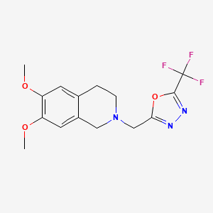 6,7-Dimethoxy-2-{[5-(trifluoromethyl)-1,3,4-oxadiazol-2-yl]methyl}-1,2,3,4-tetrahydroisoquinoline