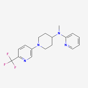 molecular formula C17H19F3N4 B12239154 N-methyl-N-{1-[6-(trifluoromethyl)pyridin-3-yl]piperidin-4-yl}pyridin-2-amine 