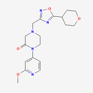 1-(2-Methoxypyridin-4-yl)-4-{[5-(oxan-4-yl)-1,2,4-oxadiazol-3-yl]methyl}piperazin-2-one