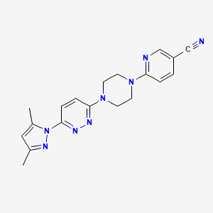 6-{4-[6-(3,5-dimethyl-1H-pyrazol-1-yl)pyridazin-3-yl]piperazin-1-yl}pyridine-3-carbonitrile