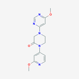 1-(2-Methoxypyridin-4-yl)-4-(6-methoxypyrimidin-4-yl)piperazin-2-one