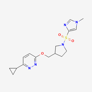 3-cyclopropyl-6-({1-[(1-methyl-1H-imidazol-4-yl)sulfonyl]pyrrolidin-3-yl}methoxy)pyridazine