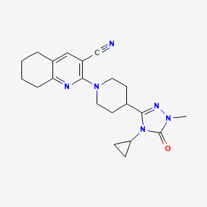 2-[4-(4-cyclopropyl-1-methyl-5-oxo-4,5-dihydro-1H-1,2,4-triazol-3-yl)piperidin-1-yl]-5,6,7,8-tetrahydroquinoline-3-carbonitrile