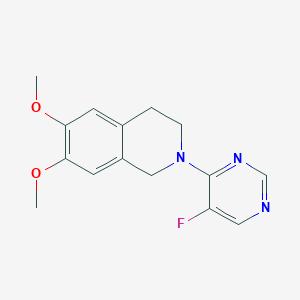 molecular formula C15H16FN3O2 B12239225 2-(5-Fluoropyrimidin-4-yl)-6,7-dimethoxy-1,2,3,4-tetrahydroisoquinoline 