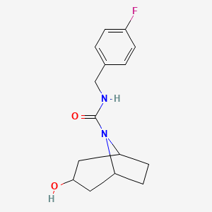 N-[(4-fluorophenyl)methyl]-3-hydroxy-8-azabicyclo[3.2.1]octane-8-carboxamide