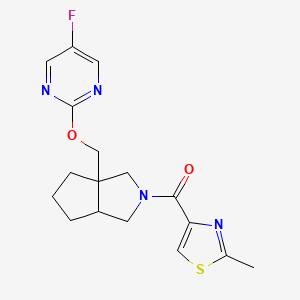 5-Fluoro-2-{[2-(2-methyl-1,3-thiazole-4-carbonyl)-octahydrocyclopenta[c]pyrrol-3a-yl]methoxy}pyrimidine