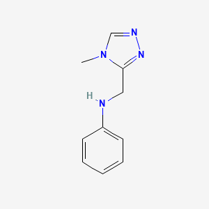 molecular formula C10H12N4 B12239317 N-[(4-methyl-4H-1,2,4-triazol-3-yl)methyl]aniline 