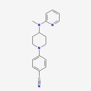 molecular formula C18H20N4 B12239322 4-{4-[Methyl(pyridin-2-yl)amino]piperidin-1-yl}benzonitrile 