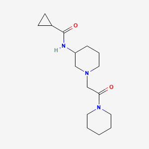 molecular formula C16H27N3O2 B12239354 N-{1-[2-oxo-2-(piperidin-1-yl)ethyl]piperidin-3-yl}cyclopropanecarboxamide 