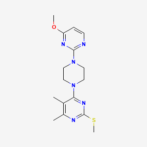 4-[4-(4-Methoxypyrimidin-2-yl)piperazin-1-yl]-5,6-dimethyl-2-(methylsulfanyl)pyrimidine