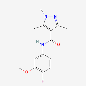 N-(4-fluoro-3-methoxyphenyl)-1,3,5-trimethyl-1H-pyrazole-4-carboxamide