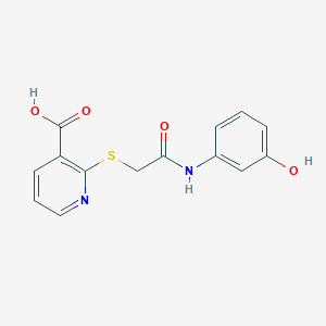 2-({[(3-Hydroxyphenyl)carbamoyl]methyl}sulfanyl)pyridine-3-carboxylic acid