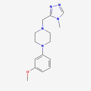 molecular formula C15H21N5O B12239480 1-(3-methoxyphenyl)-4-[(4-methyl-4H-1,2,4-triazol-3-yl)methyl]piperazine 