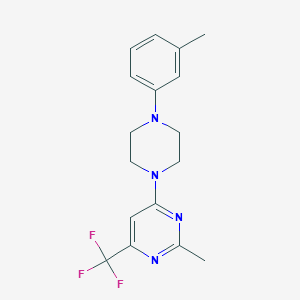 molecular formula C17H19F3N4 B12239517 2-Methyl-4-[4-(3-methylphenyl)piperazin-1-yl]-6-(trifluoromethyl)pyrimidine 