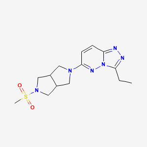 molecular formula C14H20N6O2S B12239532 2-{3-Ethyl-[1,2,4]triazolo[4,3-b]pyridazin-6-yl}-5-methanesulfonyl-octahydropyrrolo[3,4-c]pyrrole 