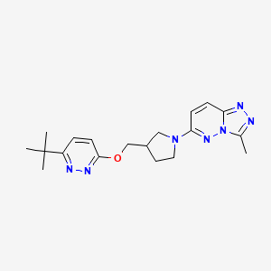 3-Tert-butyl-6-[(1-{3-methyl-[1,2,4]triazolo[4,3-b]pyridazin-6-yl}pyrrolidin-3-yl)methoxy]pyridazine