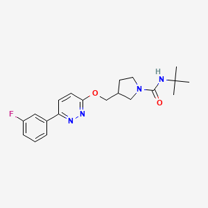 N-tert-butyl-3-({[6-(3-fluorophenyl)pyridazin-3-yl]oxy}methyl)pyrrolidine-1-carboxamide