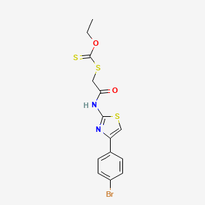 molecular formula C14H13BrN2O2S3 B1223958 [[2-[[4-(4-溴苯基)-2-噻唑基]氨基]-2-氧代乙基]硫代]甲硫代酸 O-乙酯 