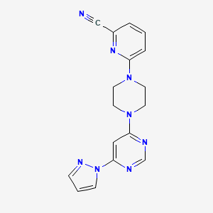 6-{4-[6-(1H-pyrazol-1-yl)pyrimidin-4-yl]piperazin-1-yl}pyridine-2-carbonitrile