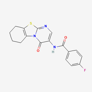 molecular formula C17H14FN3O2S B1223961 4-氟-N-(4-氧代-6,7,8,9-四氢嘧啶并[2,1-b][1,3]苯并噻唑-3-基)苯甲酰胺 