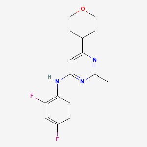 N-(2,4-difluorophenyl)-2-methyl-6-(oxan-4-yl)pyrimidin-4-amine