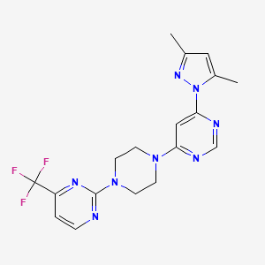 4-(3,5-dimethyl-1H-pyrazol-1-yl)-6-{4-[4-(trifluoromethyl)pyrimidin-2-yl]piperazin-1-yl}pyrimidine