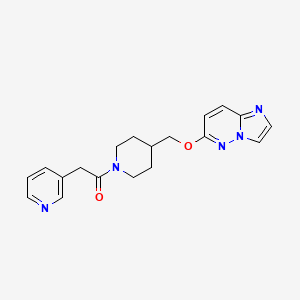 molecular formula C19H21N5O2 B12239688 1-[4-({Imidazo[1,2-b]pyridazin-6-yloxy}methyl)piperidin-1-yl]-2-(pyridin-3-yl)ethan-1-one 