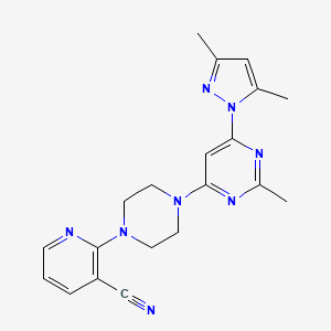 2-{4-[6-(3,5-dimethyl-1H-pyrazol-1-yl)-2-methylpyrimidin-4-yl]piperazin-1-yl}pyridine-3-carbonitrile