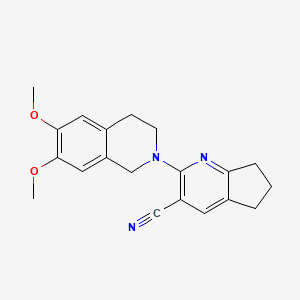 2-(6,7-dimethoxy-1,2,3,4-tetrahydroisoquinolin-2-yl)-5H,6H,7H-cyclopenta[b]pyridine-3-carbonitrile