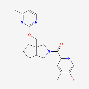 molecular formula C20H23FN4O2 B12239709 2-{[2-(5-Fluoro-4-methylpyridine-2-carbonyl)-octahydrocyclopenta[c]pyrrol-3a-yl]methoxy}-4-methylpyrimidine 