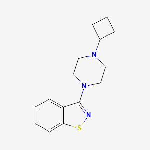 molecular formula C15H19N3S B12239714 3-(4-Cyclobutylpiperazin-1-yl)-1,2-benzothiazole 