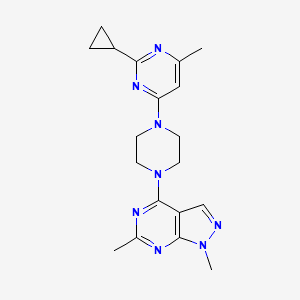 2-cyclopropyl-4-(4-{1,6-dimethyl-1H-pyrazolo[3,4-d]pyrimidin-4-yl}piperazin-1-yl)-6-methylpyrimidine