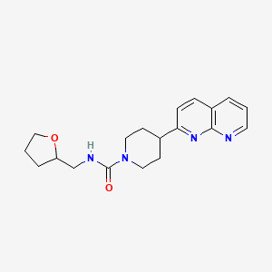 4-(1,8-naphthyridin-2-yl)-N-[(oxolan-2-yl)methyl]piperidine-1-carboxamide