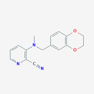 molecular formula C16H15N3O2 B12239788 3-{[(2,3-Dihydro-1,4-benzodioxin-6-yl)methyl](methyl)amino}pyridine-2-carbonitrile 