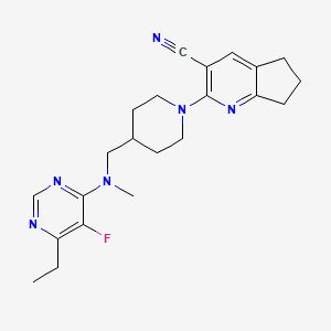 2-(4-{[(6-ethyl-5-fluoropyrimidin-4-yl)(methyl)amino]methyl}piperidin-1-yl)-5H,6H,7H-cyclopenta[b]pyridine-3-carbonitrile