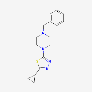 molecular formula C16H20N4S B12239927 1-Benzyl-4-(5-cyclopropyl-1,3,4-thiadiazol-2-yl)piperazine 