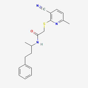 2-[(3-Cyano-6-methylpyridin-2-YL)sulfanyl]-N-(4-phenylbutan-2-YL)acetamide