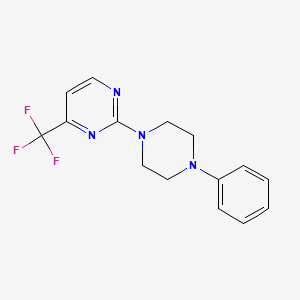 molecular formula C15H15F3N4 B12239964 2-(4-Phenylpiperazin-1-yl)-4-(trifluoromethyl)pyrimidine 