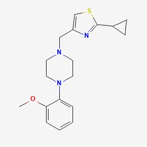 molecular formula C18H23N3OS B12239968 1-[(2-Cyclopropyl-1,3-thiazol-4-yl)methyl]-4-(2-methoxyphenyl)piperazine 