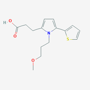molecular formula C15H19NO3S B1223997 3-[1-(3-Methoxypropyl)-5-thiophen-2-yl-2-pyrrolyl]propanoic acid 